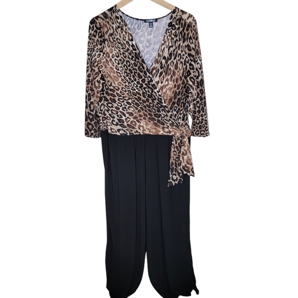 Roz & Ali | Leopard Print Jumpsuit Size 2X - Picture 1 of 7